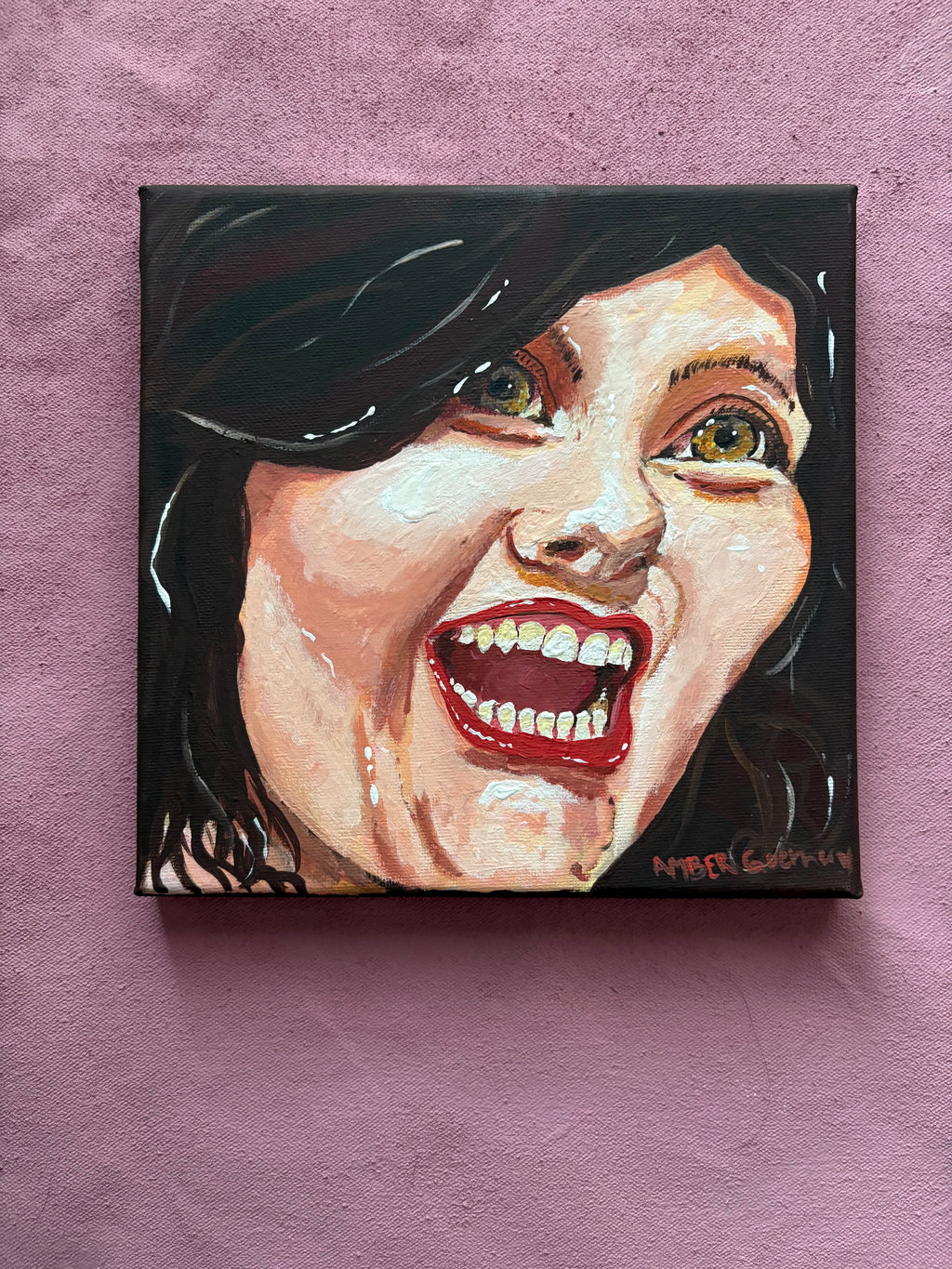 Custom hand painted portraits 8x8 in