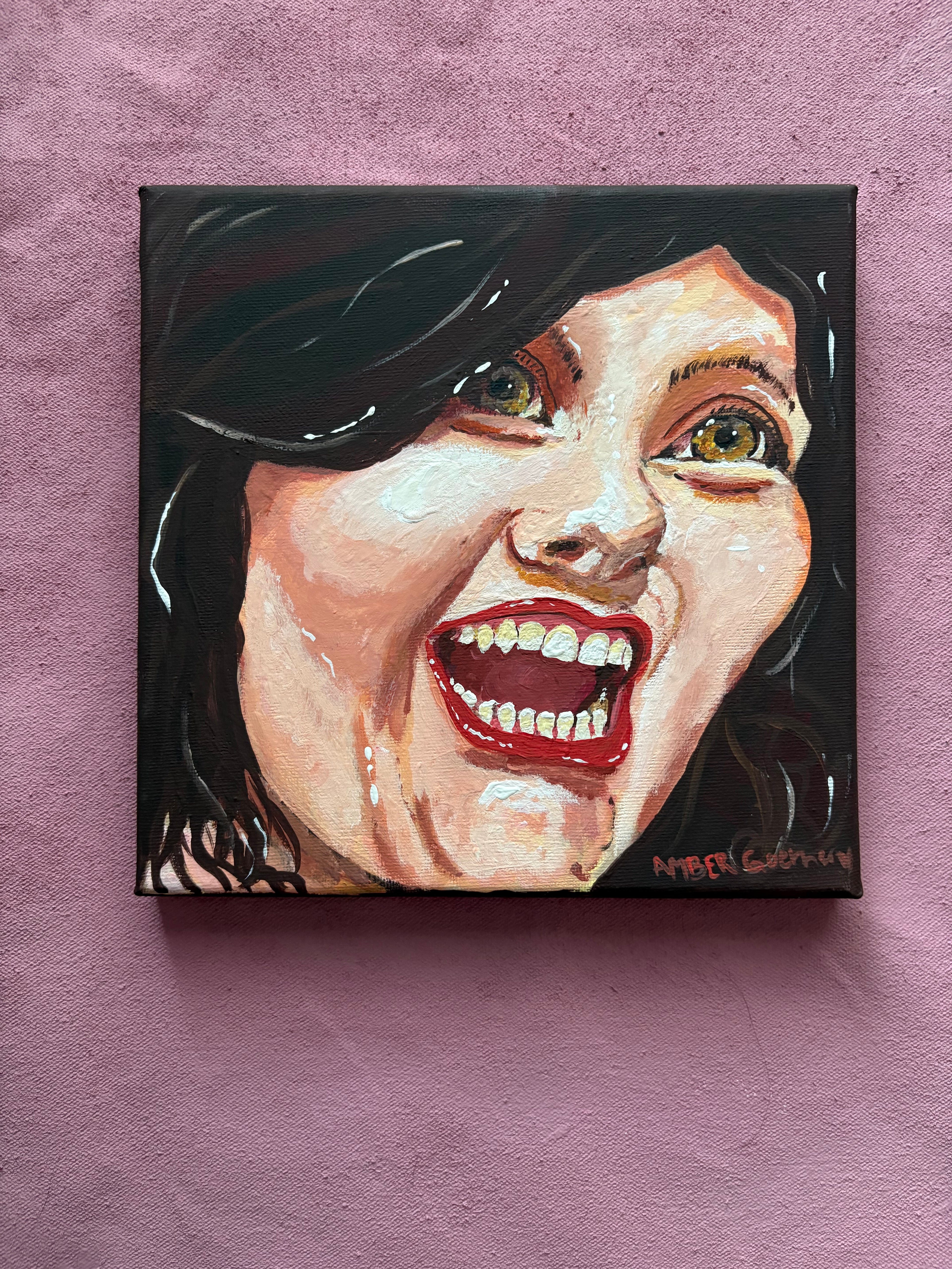 Custom hand painted portraits 8x8 in
