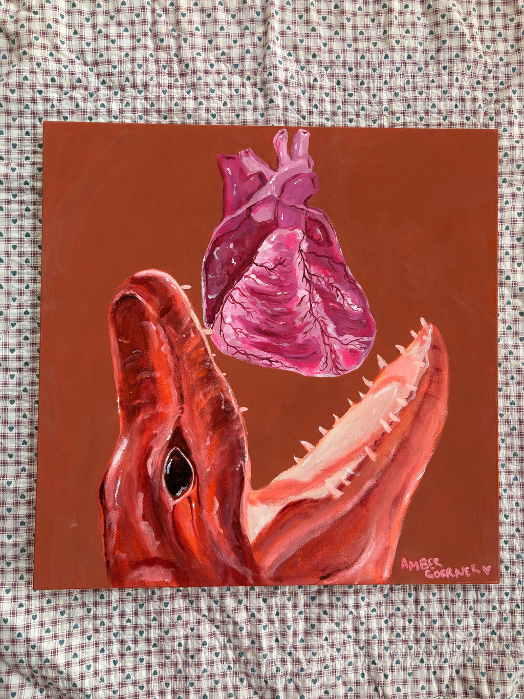 Original Painting, wall decor, animal art, anatomy art, alligator art