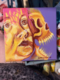 Original Painting, wall decor, portrait art, skull art