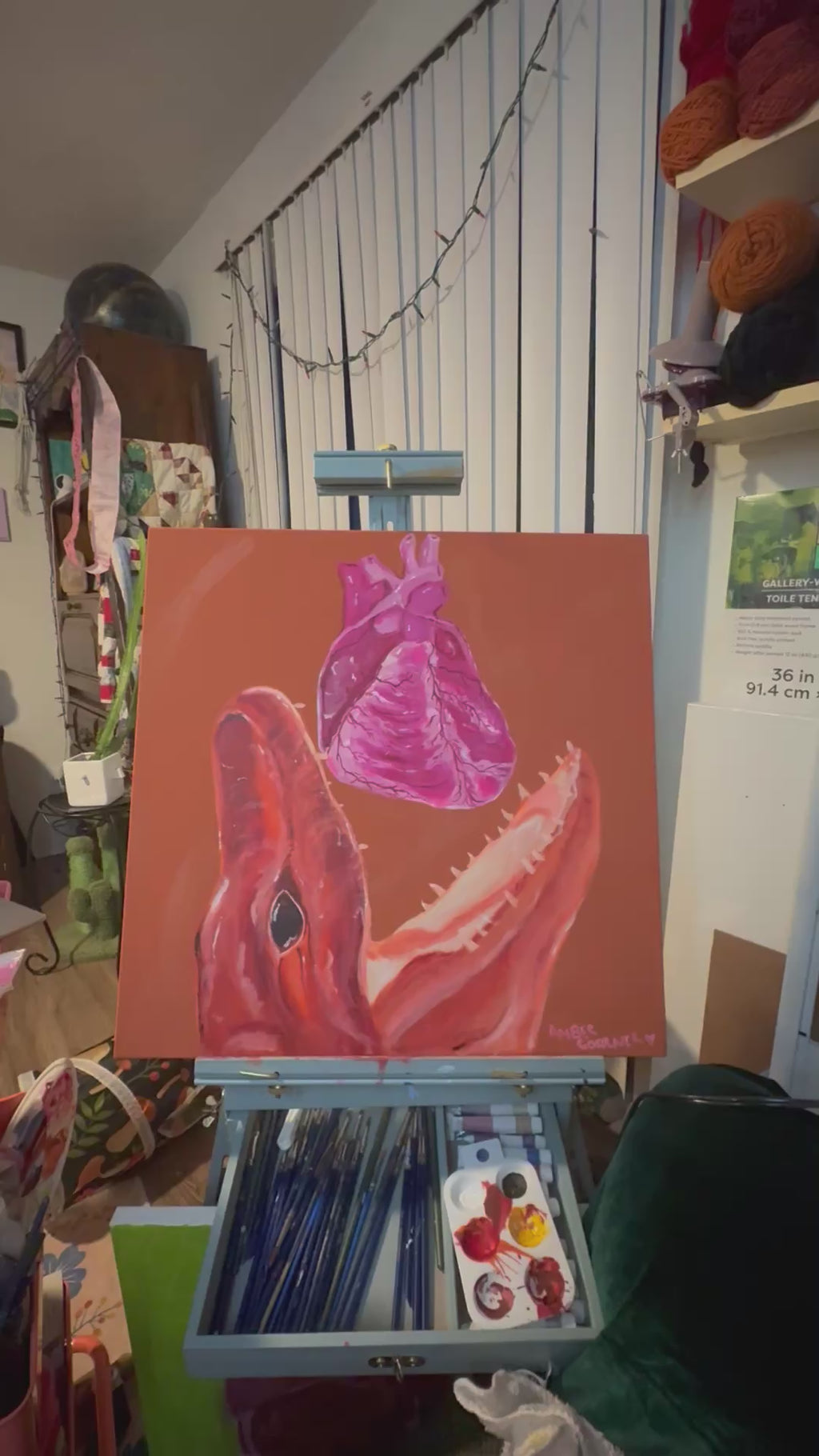 Original Painting, wall decor, animal art, anatomy art, alligator art